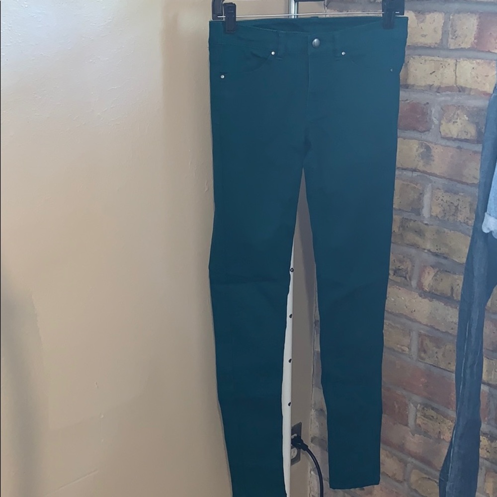 Vintage Charlotte Russe teal/green skinny jeans